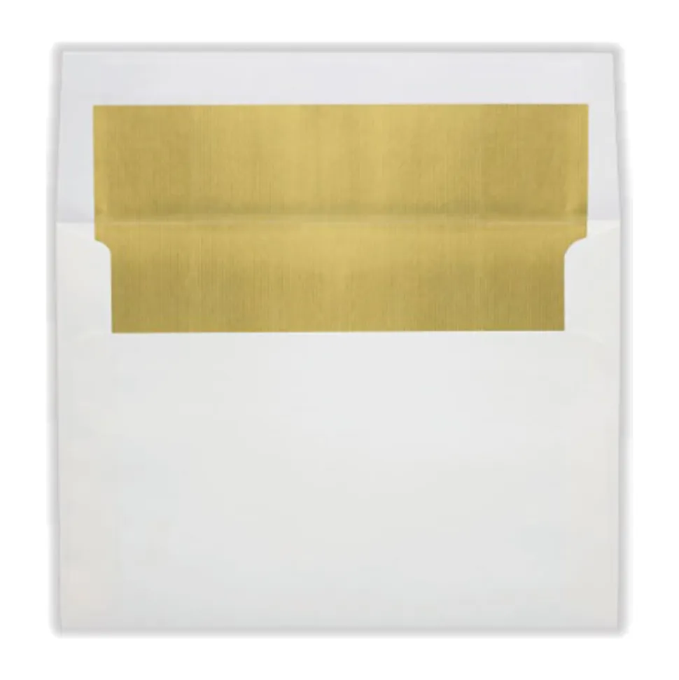 LUX Invitation Envelopes, A8, Peel & Press Closure, Gold/White, Pack Of 250