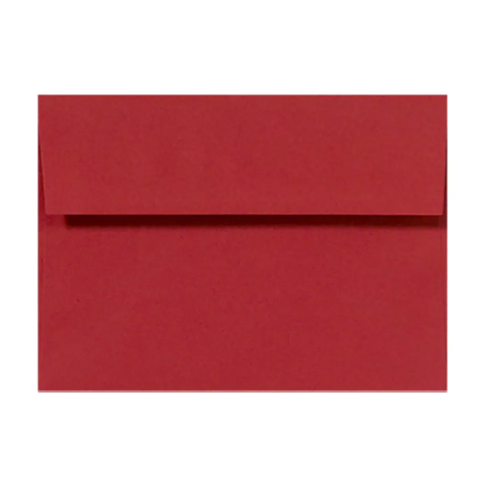 LUX Invitation Envelopes, #4 Bar (A1), Peel & Press Closure, Ruby Red, Pack Of 1,000