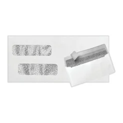 LUX #10 Invoice Envelopes, Double-Window, Peel & Press Closure, White, Pack Of 50