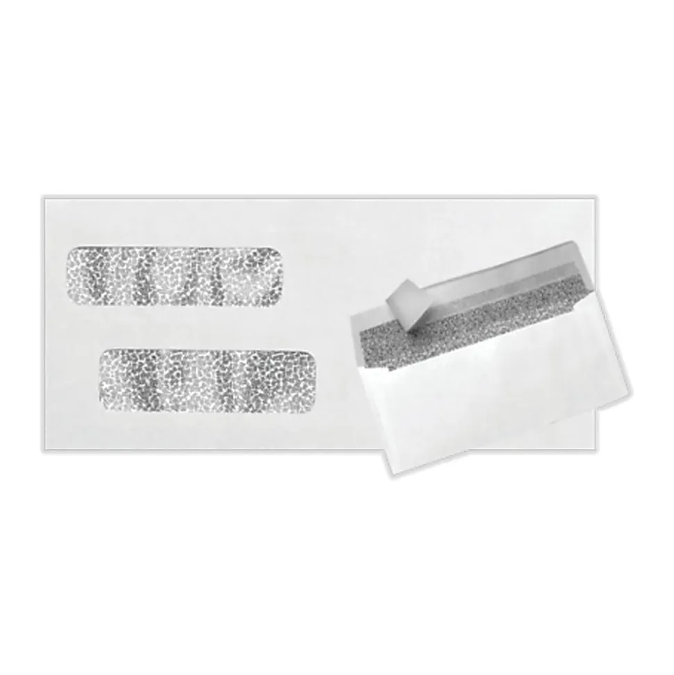 LUX #10 Invoice Envelopes, Double-Window, Peel & Press Closure, White, Pack Of 500