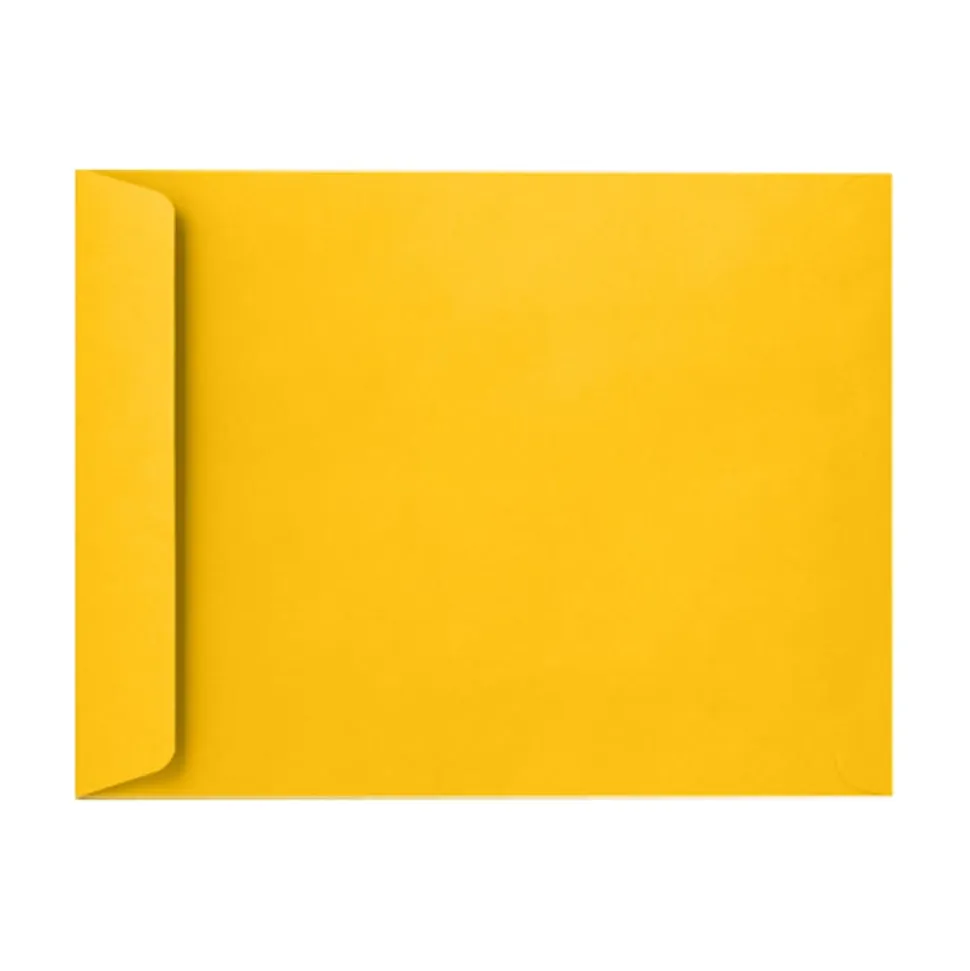 LUX Open-End Envelopes, 6" x 9", Peel & Press Closure, Sunflower Yellow, Pack Of 50