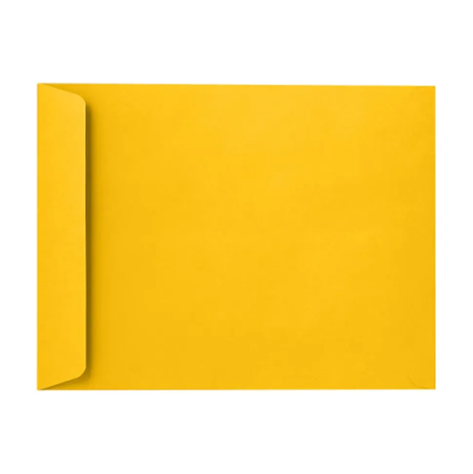 LUX Open-End 10" x 13" Envelopes, Peel & Press Closure, Sunflower Yellow, Pack Of 50