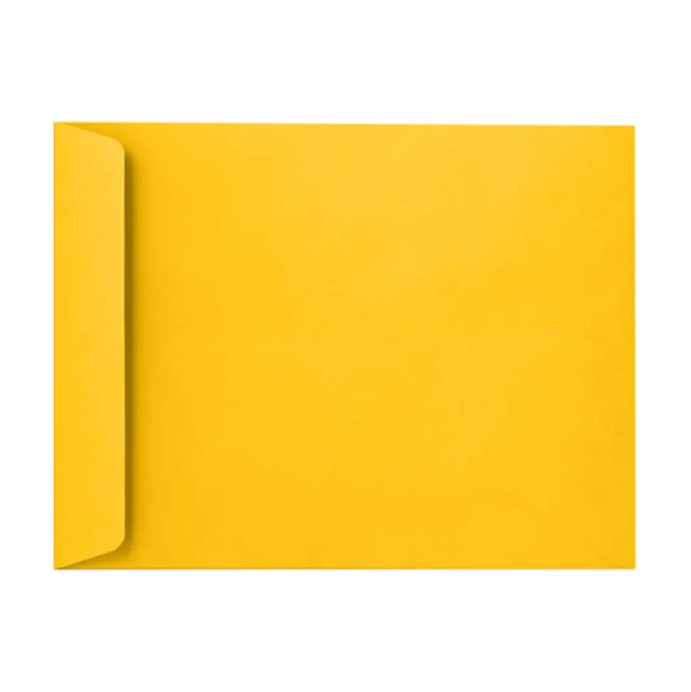 LUX Open-End 9" x 12" Envelopes, Peel & Press Closure, Sunflower Yellow, Pack Of 1,000