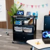 Luxor Deluxe Teacher Cart, 35-5/8”H x 35-5/8”W x 18-1/4”D, Black