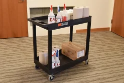 Luxor E-Series 2-Tub Plastic Utility Cart, 36 1/4