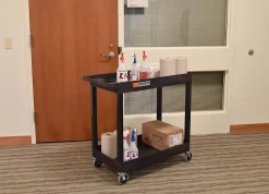 Luxor E-Series 2-Tub Plastic Utility Cart, 36 1/4