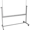 Luxor Magnetic Double-Sided Magnetic Mobile Dry-Erase Whiteboard, 40" x 60", Aluminum Frame With Silver Finish