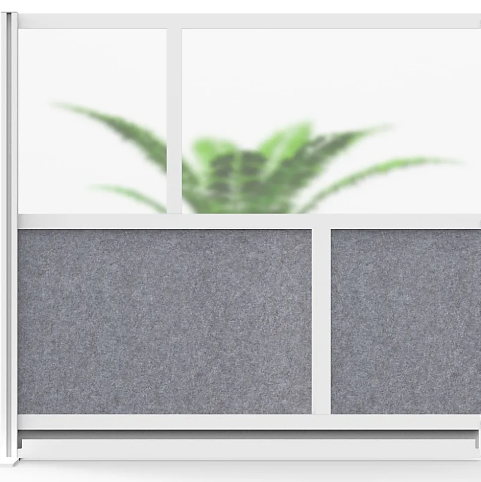 Luxor Modular Room Divider Wall System Add-On, 53" x 48", Gray