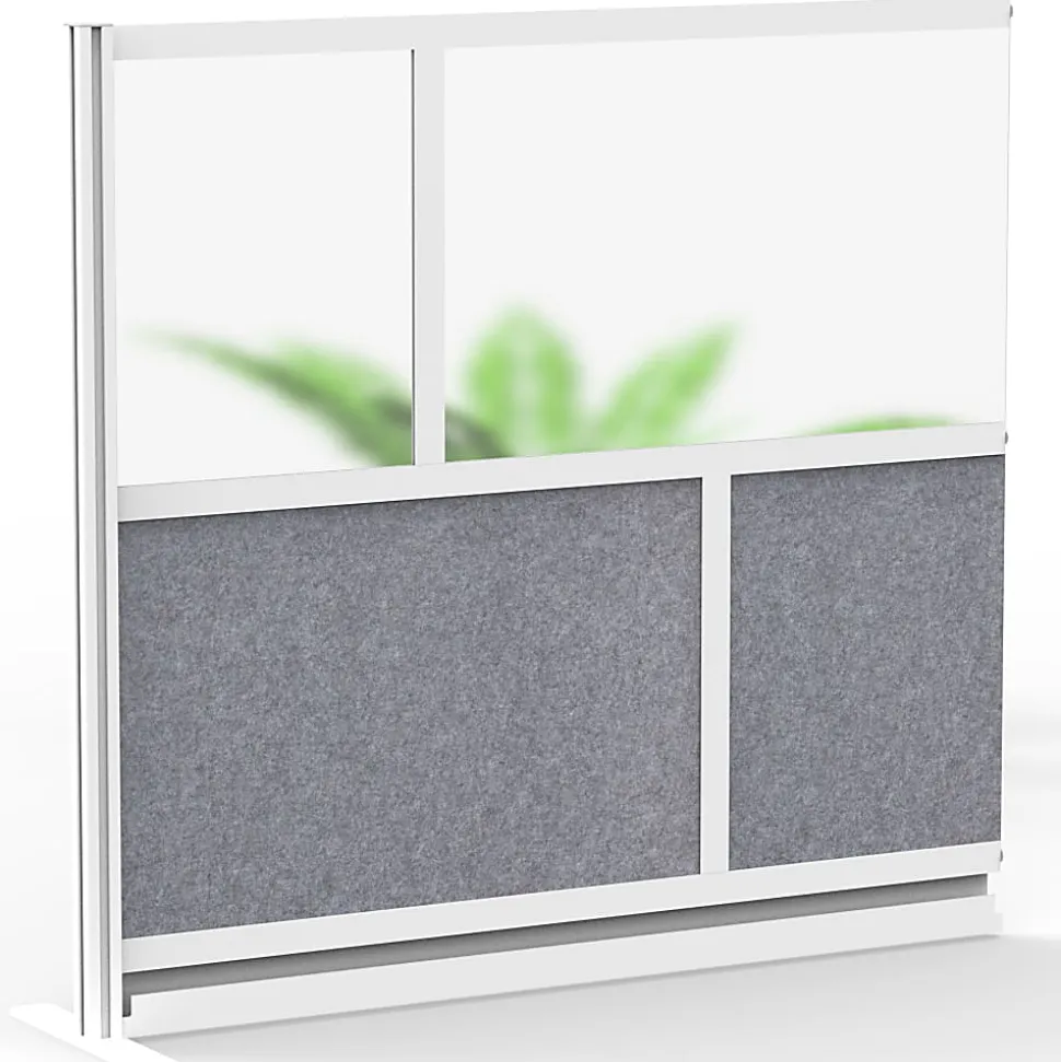 Luxor Modular Room Divider Wall System Add-On, 53" x 48", Gray