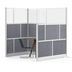Luxor Modular Room Divider Wall System Starter Wall, 70" x 48", Gray