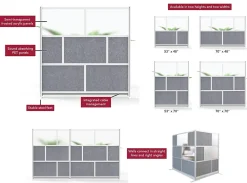 Luxor Modular Room Divider Wall System Starter Wall, 70