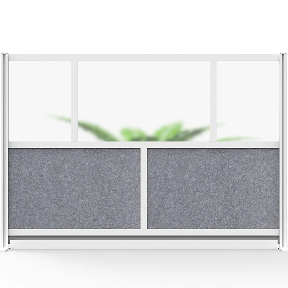 Luxor Modular Room Divider Wall System Starter Wall, 70" x 48", Gray