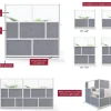 Luxor Modular Room Divider Wall System Add-On, 53" x 70", Gray