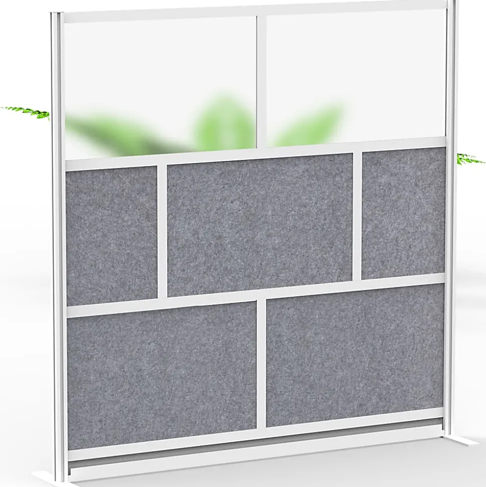 Luxor Modular Room Divider Wall System Add-On, 53" x 70", Gray