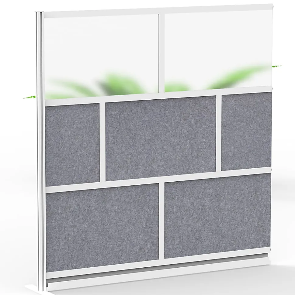 Luxor Modular Room Divider Wall System Add-On, 70" x 70", Gray
