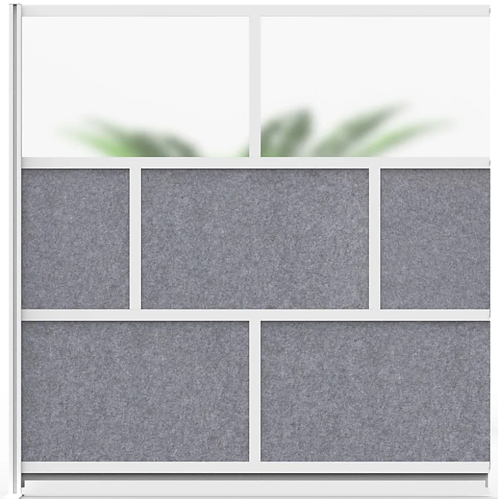 Luxor Modular Room Divider Wall System Add-On, 70" x 70", Gray