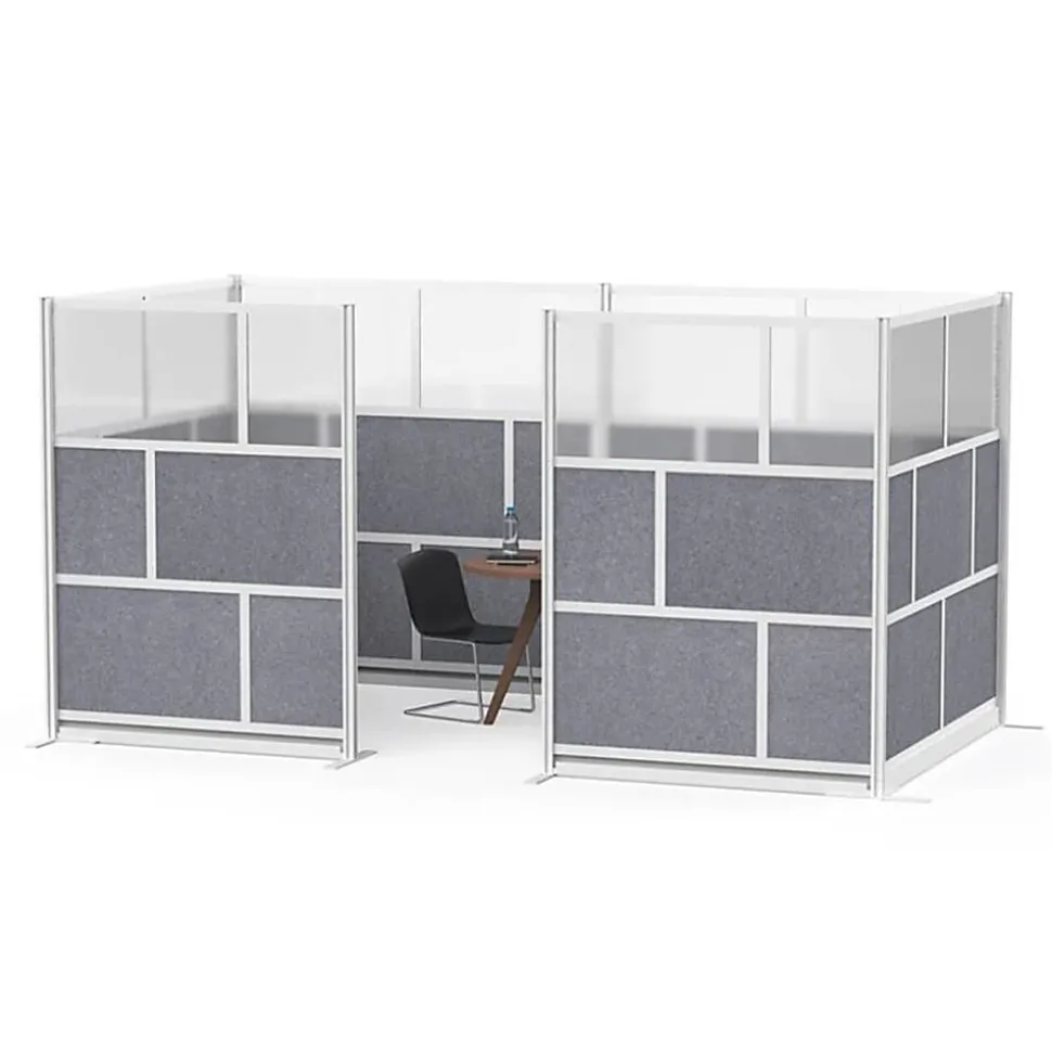 Luxor Modular Room Divider Wall System Add-On, 70" x 70", Gray