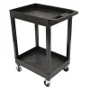 Luxor Plastic Tub Cart, 34 1/4"H x 24"W x 18"D, Black