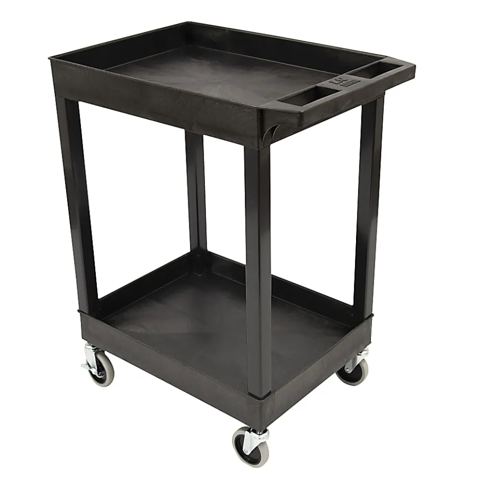 Luxor Plastic Tub Cart, 34 1/4"H x 24"W x 18"D, Black