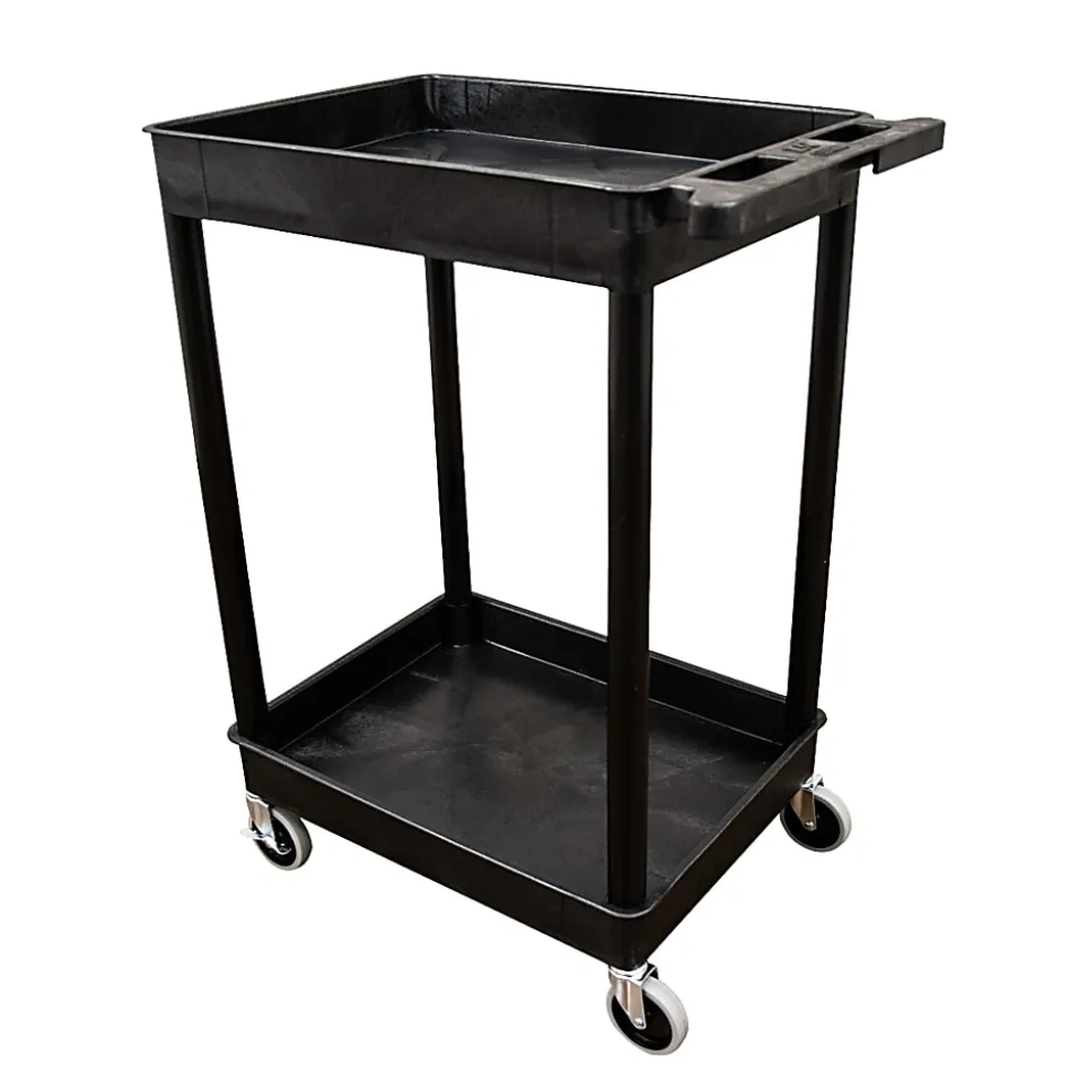 Luxor Plastic Tub Cart, 34 1/4"H x 24"W x 18"D, Black