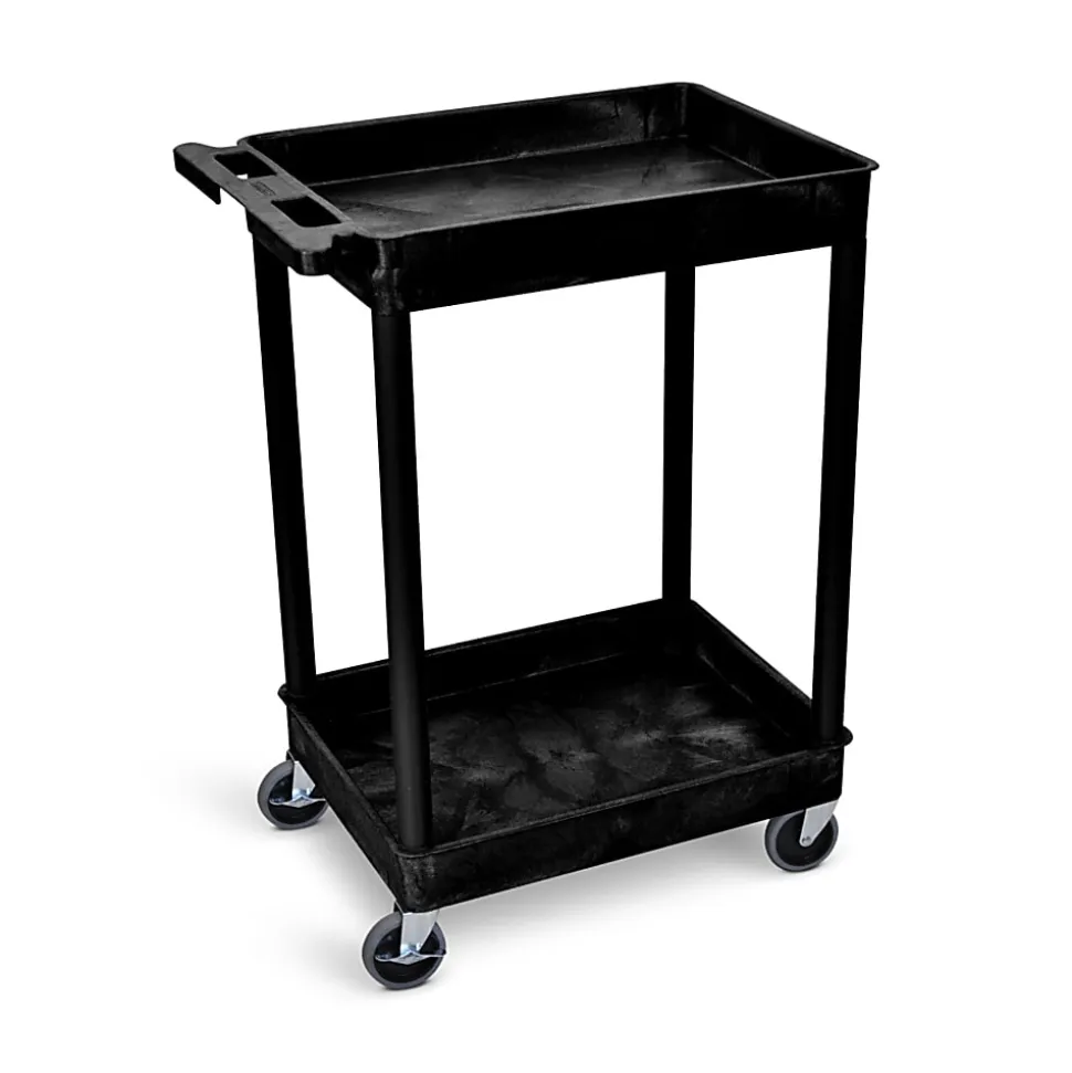 Luxor Plastic Tub Cart, 34 1/4"H x 24"W x 18"D, Black