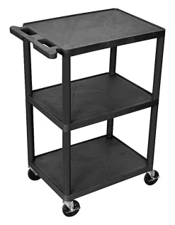 Luxor 3-Shelf Cart, 41"H x 24"W x 18"D, Black