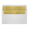 LUX Photo Greeting Foil-Lined Invitation Envelopes, A7, Peel & Stick Closure, White/Gold, Pack Of 500