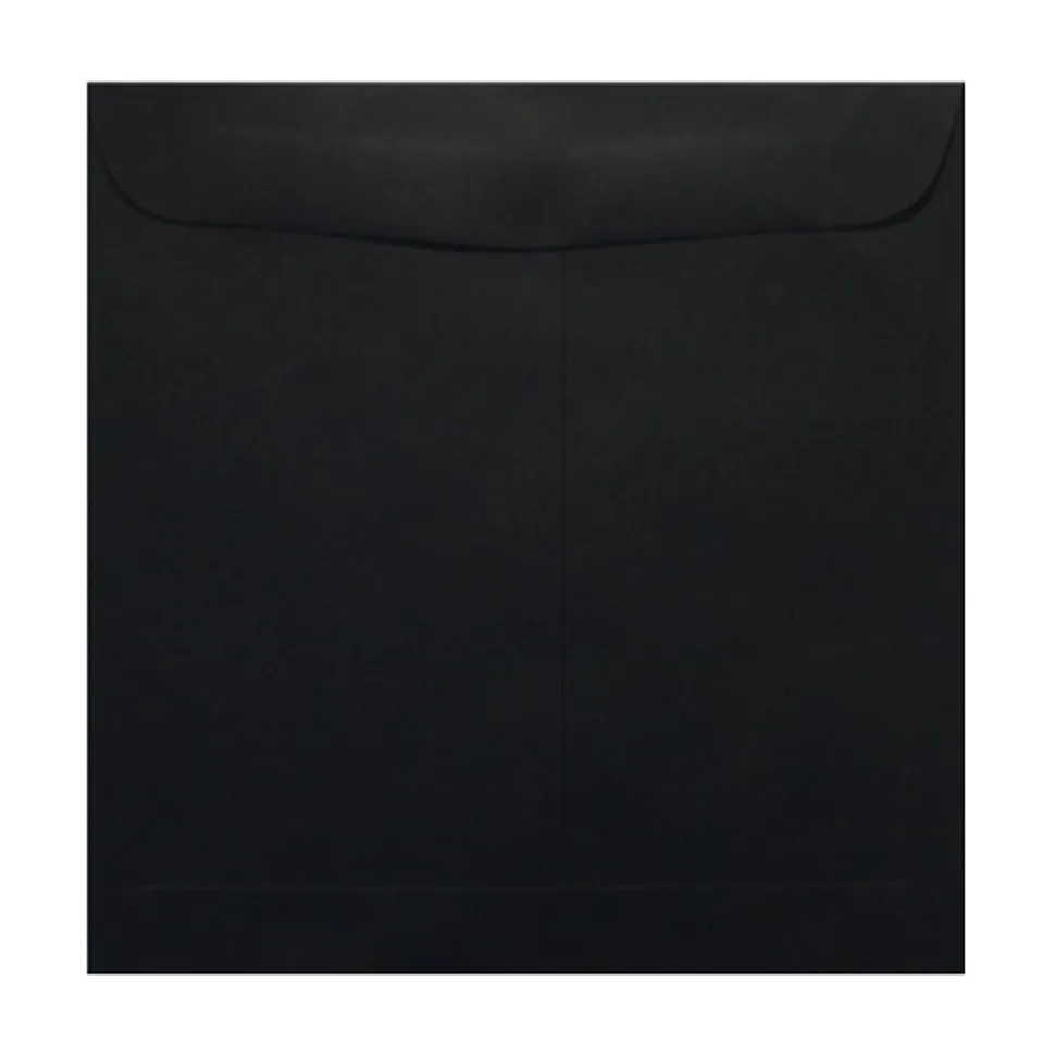 LUX Square Envelopes, 9 1/2" x 9 1/2", Gummed Seal, Midnight Black, Pack Of 500