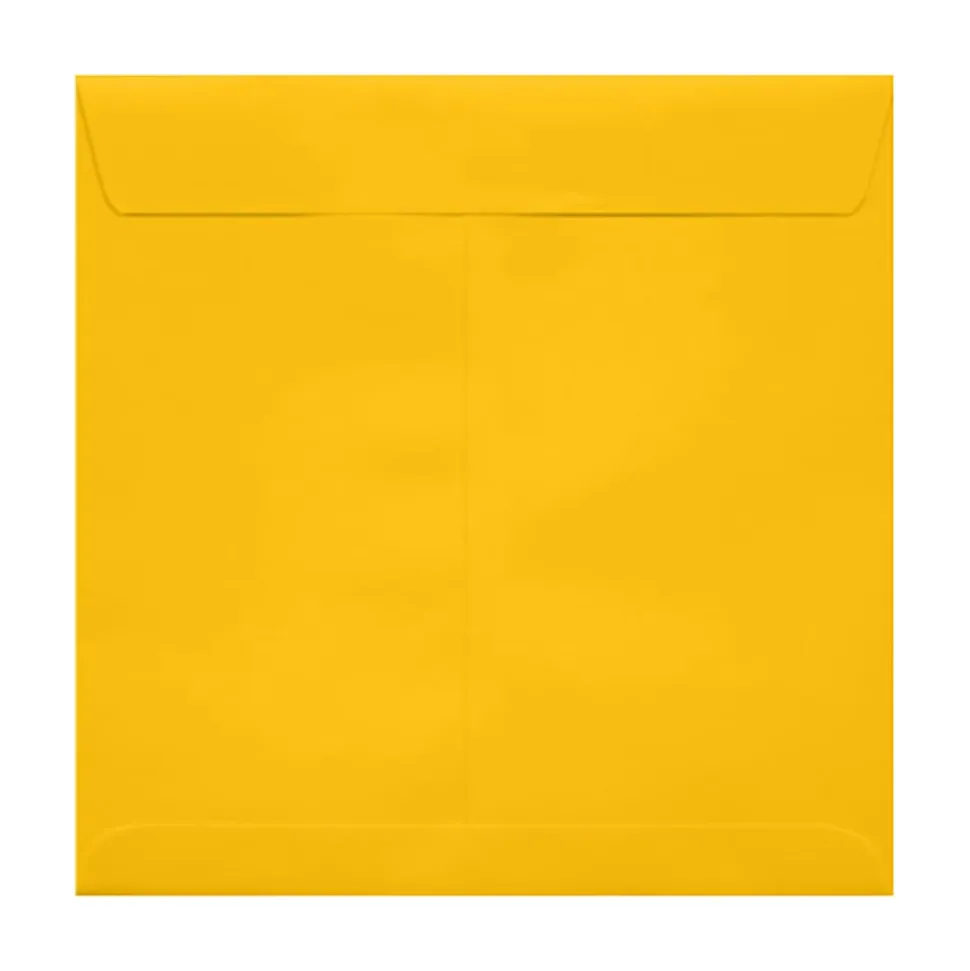 LUX Square Envelopes, 7 1/2" x 7 1/2", Peel & Press Closure, Sunflower Yellow, Pack Of 250