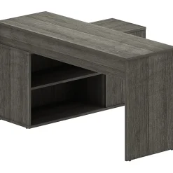 LYS L-Shape Workstation with Cabinet - Laminated L-shaped Top - 200 lb Capacity - 29.50