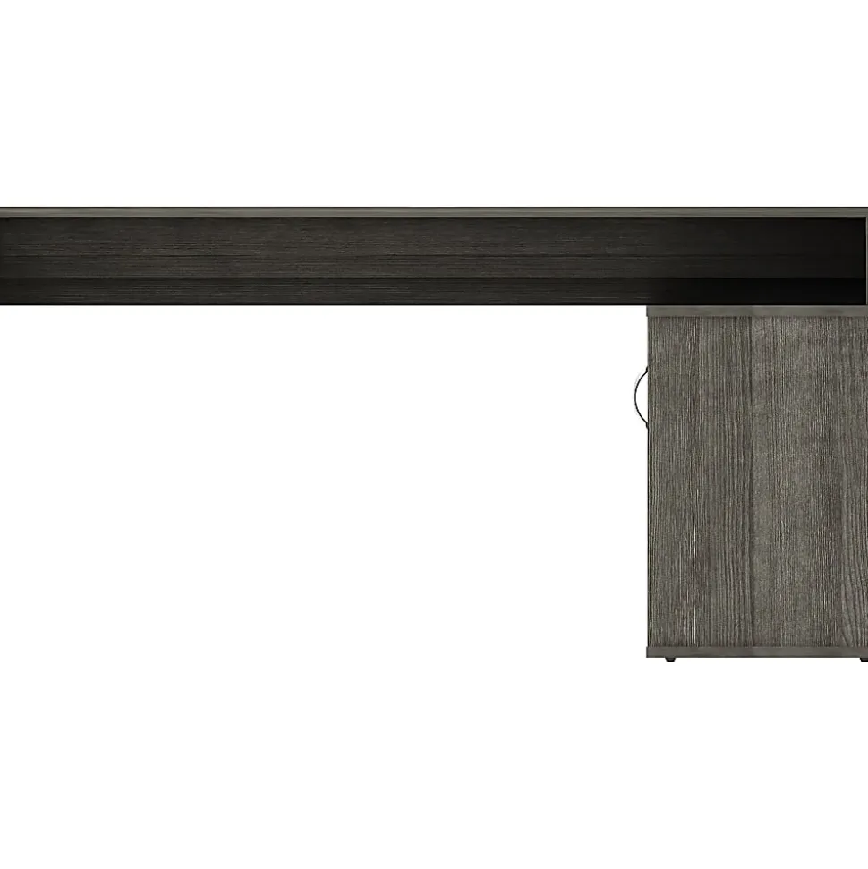 LYS L-Shape Workstation with Cabinet - Laminated L-shaped Top - 200 lb Capacity - 29.50"x60"x 47.25" Depth - DK103RRWC