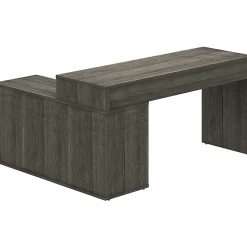 LYS L-Shape Workstation with Cabinet - Laminated L-shaped Top - 200 lb Capacity - 29.50