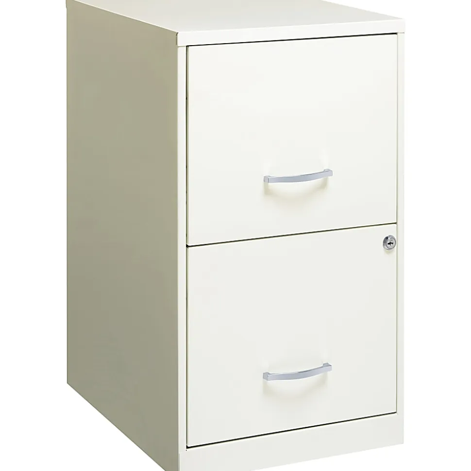 LYS NuSparc 18" 2 drawer File Cabinet, White, 1 Each
