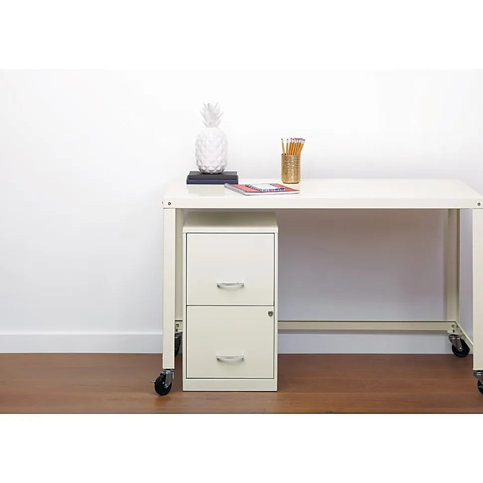 LYS NuSparc 18" 2 drawer File Cabinet, White, 1 Each