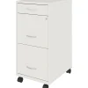LYS NuSparc 18"D Vertical 3 Drawer Mobile File Cabinet, White , 1 Each