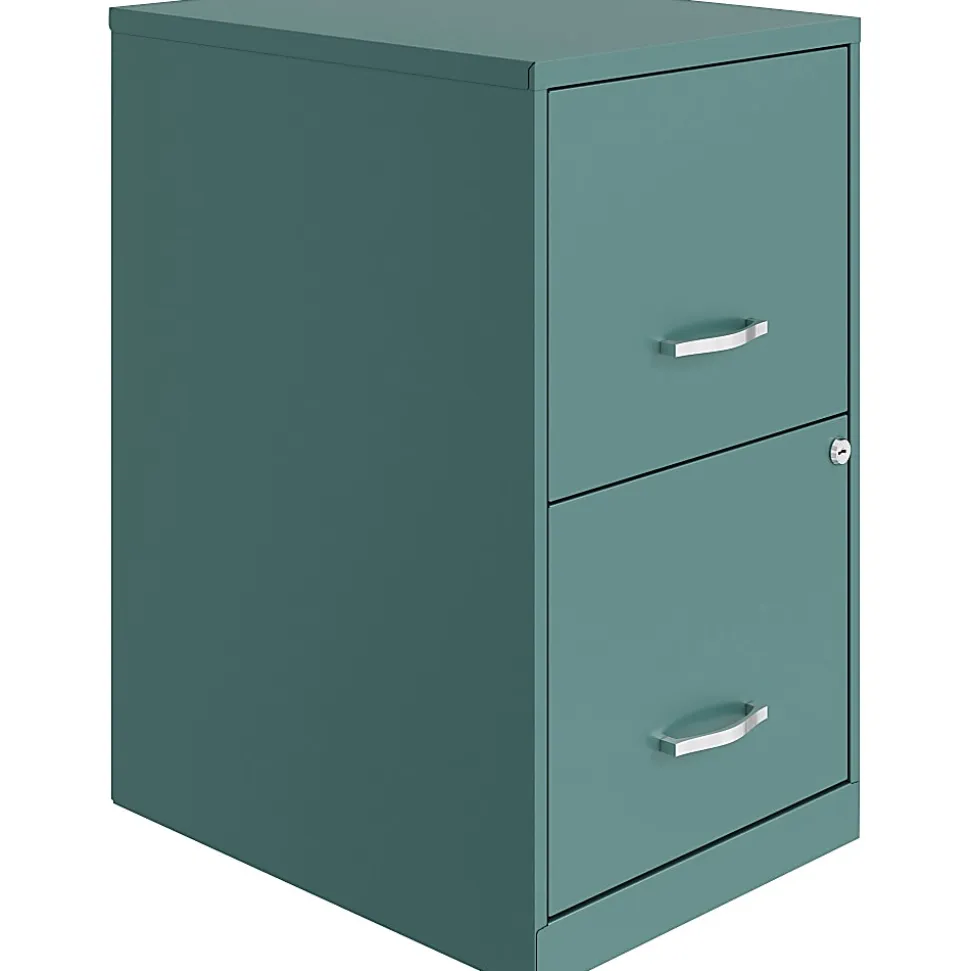 LYS NuSparc 18"D Vertical 2 Drawer Mobile File Cabinet, Teal