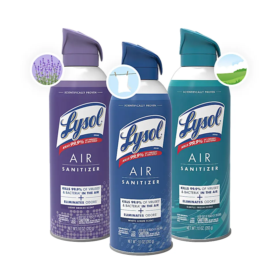 LYSOL® Air Sanitizer Spray - Simple Fresh 10 oz., Case of 6 cans