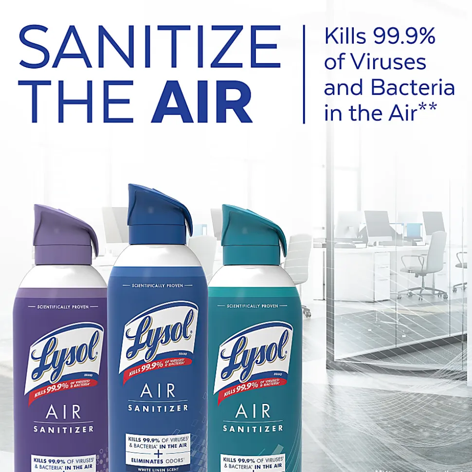 LYSOL® Air Sanitizer Spray - Simple Fresh 10 oz., Case of 6 cans