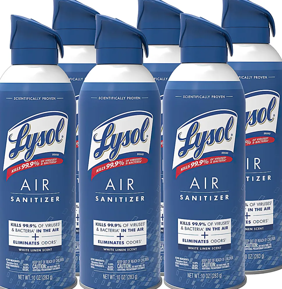 LYSOL® Air Sanitizer Spray - White Linen 10 oz., Case of 6 bottles