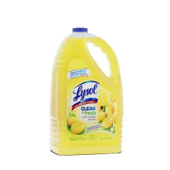 Lysol Clean/Fresh Lemon Cleaner - For Multi Surface - 144 fl oz (4.5 quart) - Clean & Fresh Lemon Scent - 4 / Carton - Yellow