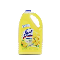 Lysol Clean/Fresh Lemon Cleaner - For Multi Surface - 144 fl oz (4.5 quart) - Clean & Fresh Lemon Scent - 4 / Carton - Yellow