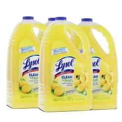 Lysol Clean/Fresh Lemon Cleaner - For Multi Surface - 144 fl oz (4.5 quart) - Clean & Fresh Lemon Scent - 4 / Carton - Yellow