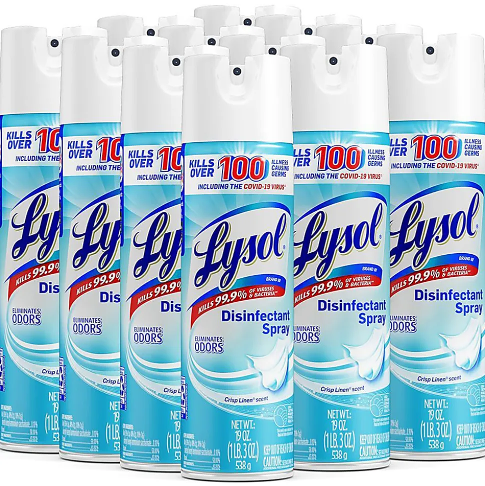 Lysol Crisp Linen Disinfectant Spray, 19 Oz, 12/Case, 1920079329