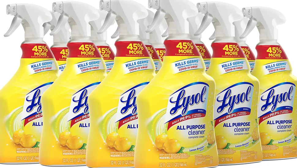 Lysol® Disinfectant All-Purpose Cleaner, Lemon Breeze Scent, 32 Oz Bottle, Box Of 12