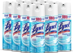 Lysol Disinfectant Spray, Crisp Linen Scent, 12.5 Oz Bottle, Case Of 12