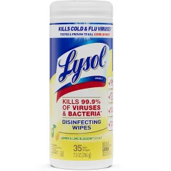 Lysol® Disinfecting Wipes, Lemon & Lime Blossom® Scent, 7