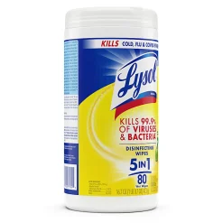 Lysol® Disinfecting Wipes, Lemon And Lime Blossom Scent, Tub Of 80 Sheets