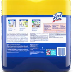Lysol® Disinfecting Wipes, Lemon Lime Scent, 80 Wipes Per Canister, Carton Of 6 Canisters