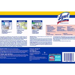 Lysol® Disinfecting Wipes, Lemon Lime Scent, 80 Wipes Per Canister, Carton Of 6 Canisters
