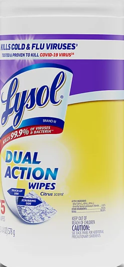 LYSOL® Dual Action Wipes - 75 ct., Carton of 6